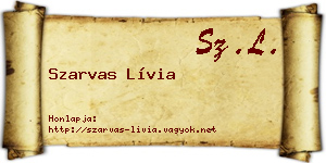 Szarvas Lívia névjegykártya