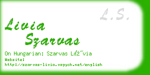 livia szarvas business card